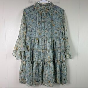 Storia ruffle‎ floral mini dress whimsical babydoll